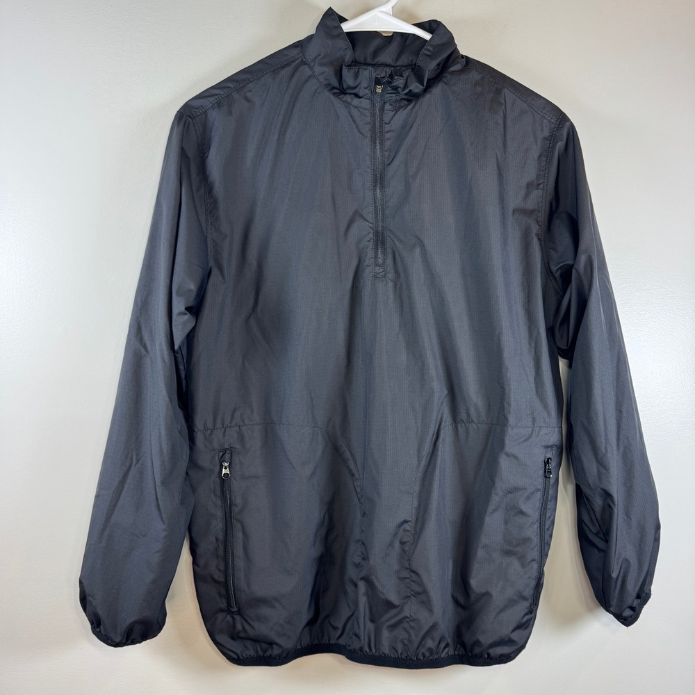 Nike Golf Windbreaker Jacket Womens L Black Quarter Zip Mock Neck Athletic